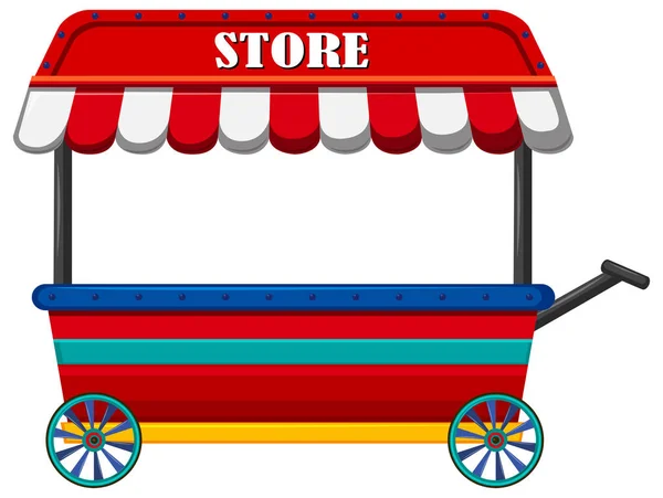 Boutique sur roues avec toit rouge — Image vectorielle