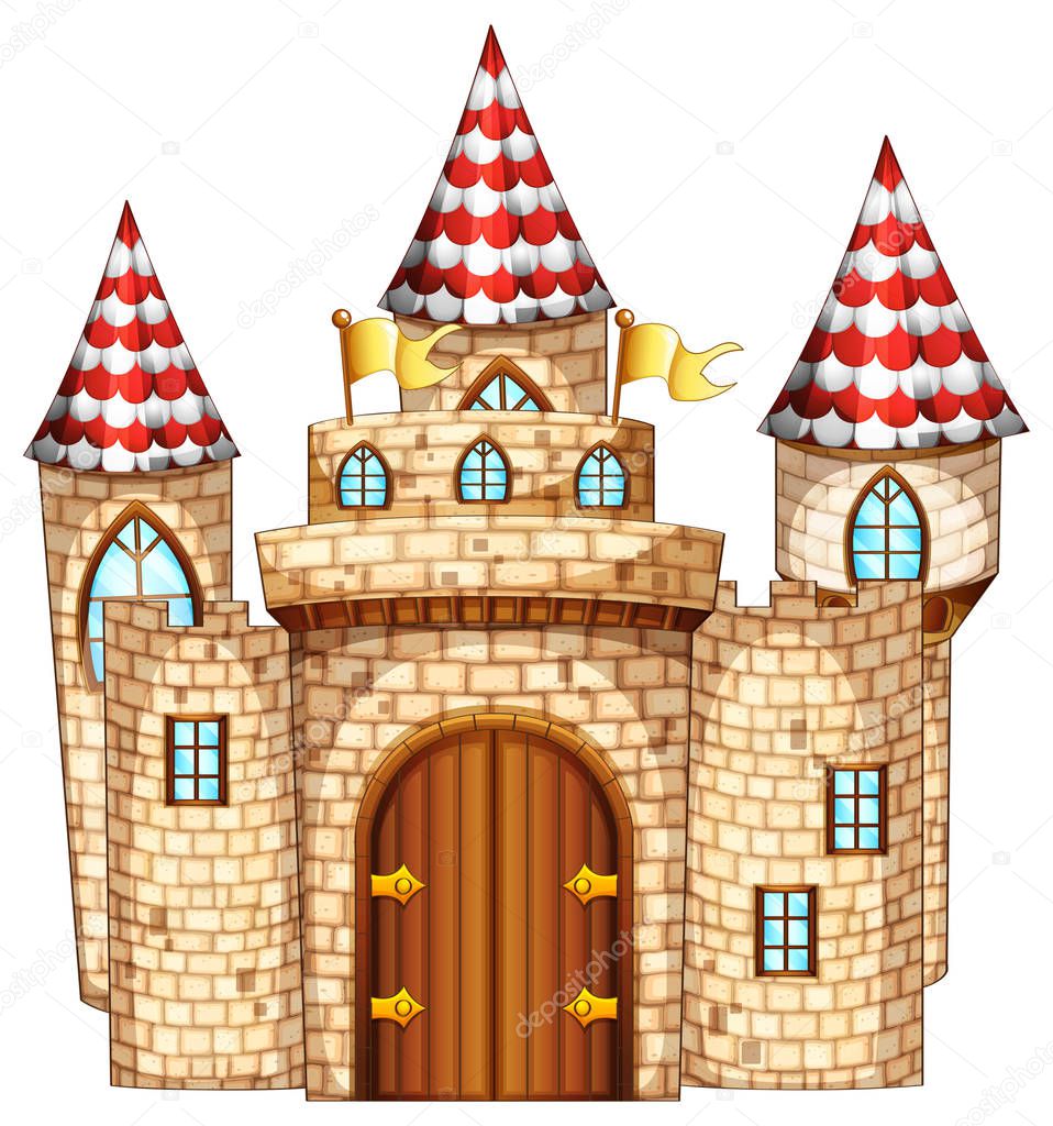 Castle tower with wooden door