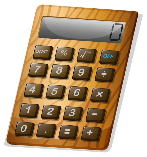 Calculator met houten frame — Stockvector