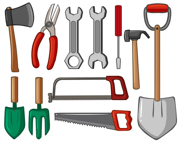 Different types of hand tools — Stock Vector