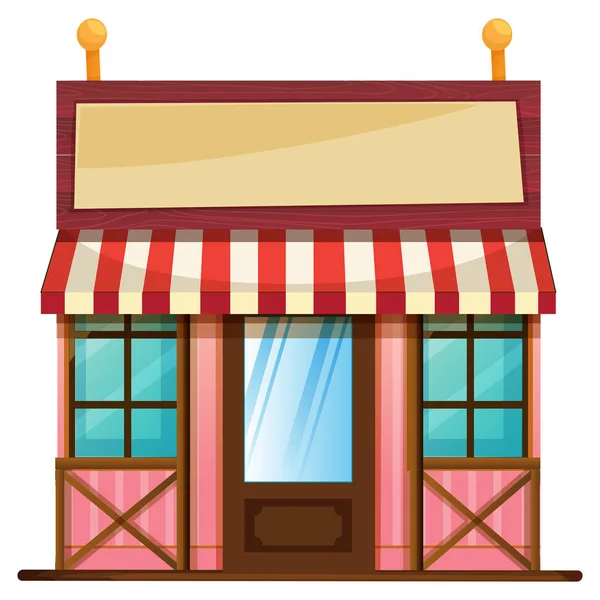 Boutique avec panneau en bois — Image vectorielle