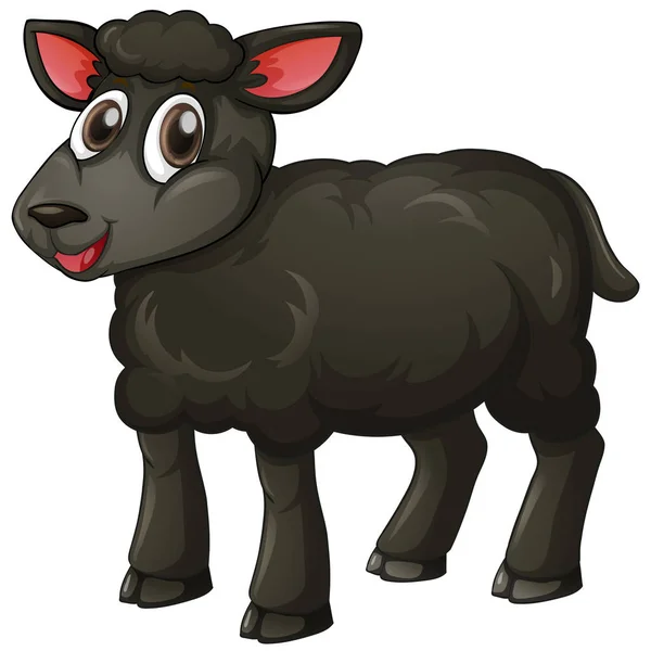 Black lamb on white background — Stock Vector