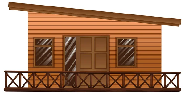 Wooden hut with terrace — Stock Vector