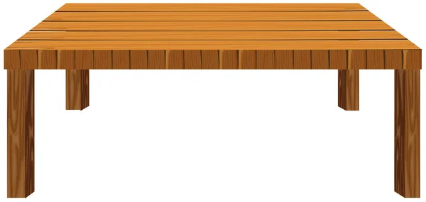Mesa de madera sobre fondo blanco — Vector de stock