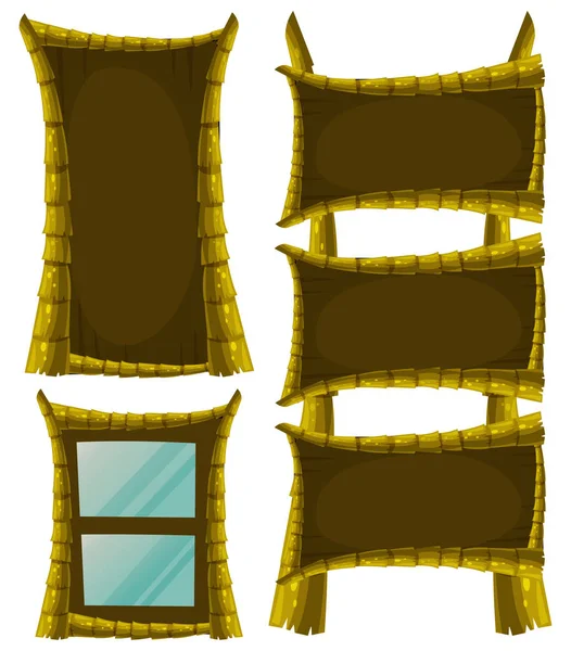 Différents modèles de cadre avec bois — Image vectorielle