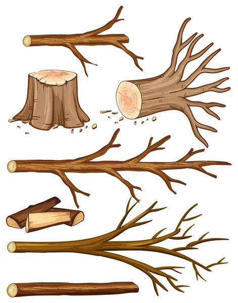 木柴和树桩的树 矢量图形