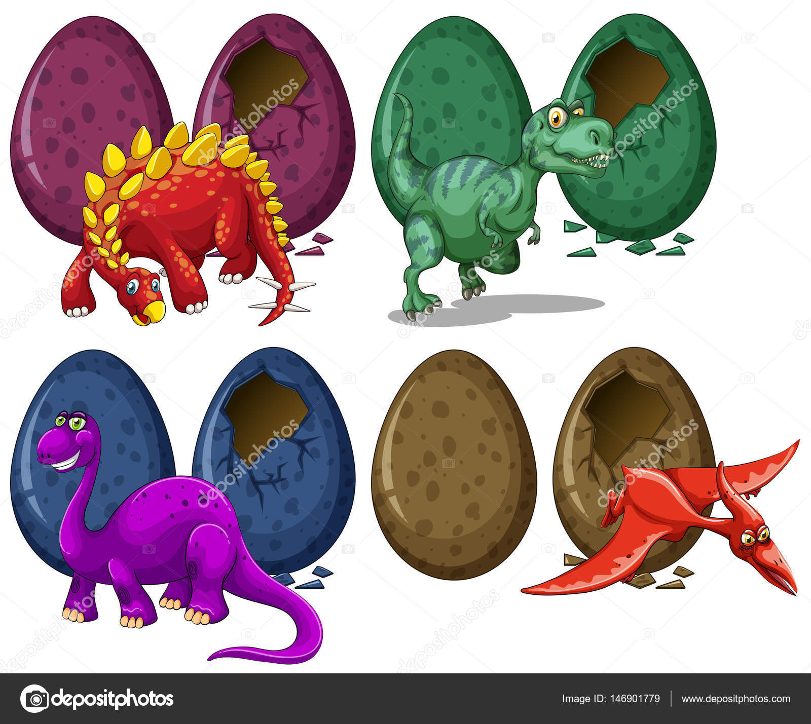 Different types of dragons and eggs Stock Vector Image by