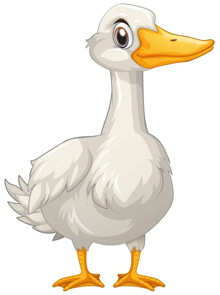 Ente mit weißer Feder — Stockvektor