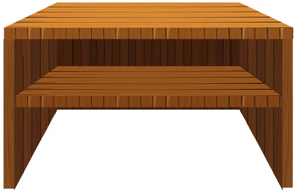 Mensola in legno su sfondo bianco — Vettoriale Stock