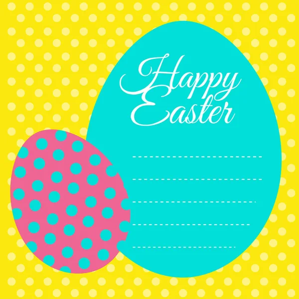 Happy Easter card with yellow background — Stock Vector