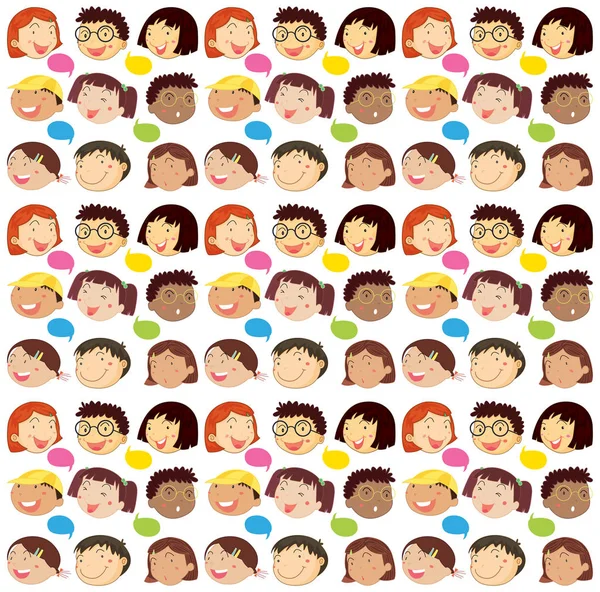 Seamless background with boys and girls — Stock Vector
