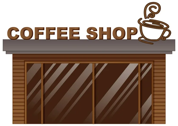 Coffee shop-val üvegajtó — Stock Vector