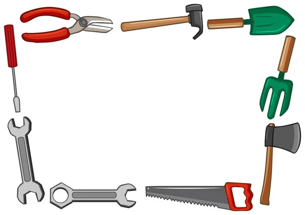 Conception de cadre avec de nombreux outils — Image vectorielle