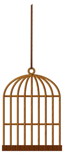Cage à oiseaux sur la corde — Image vectorielle