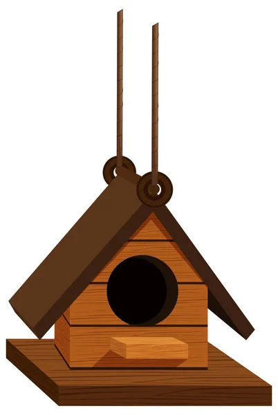 Birdhouse hanging with rope — Stock Vector