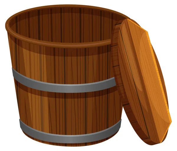 Wooden bucket with lid — Stock Vector