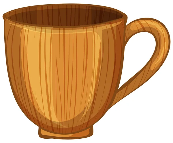 Taza de café de madera sobre fondo blanco — Archivo Imágenes Vectoriales