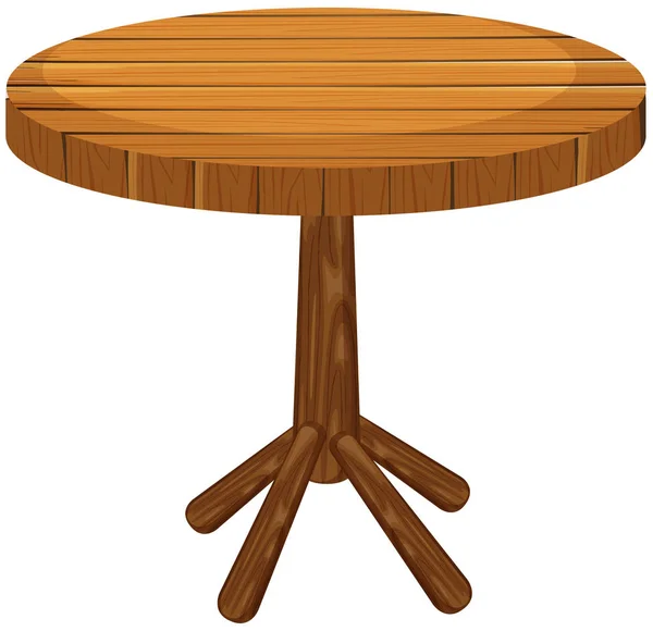 白色背景上的木制圆桌旁。 — 图库矢量图片