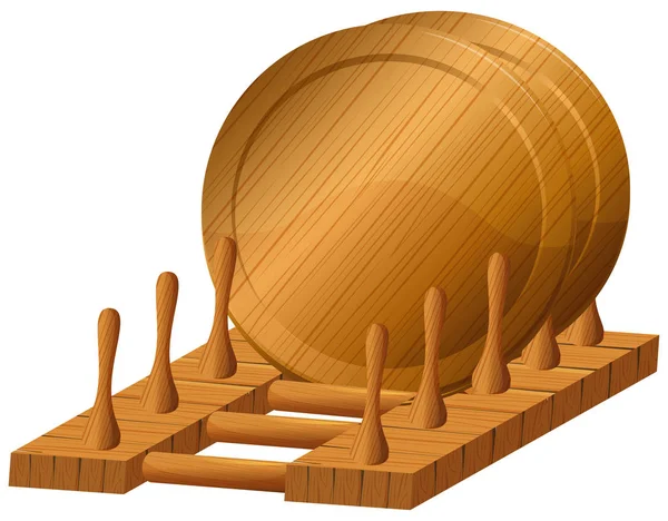 Holzteller auf dem Regal — Stockvektor