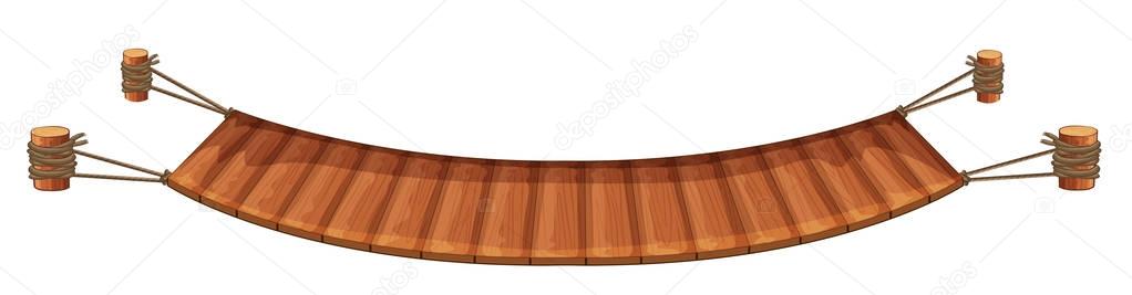 Wooden bridge on white background