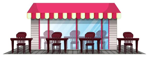 야외 식사 공간으로 레스토랑 디자인 — 스톡 벡터