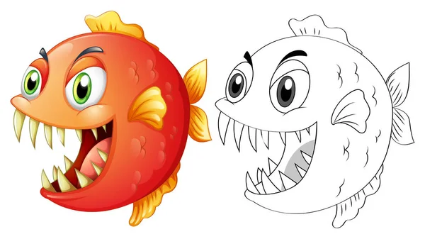 Doodle animal pour poissons — Image vectorielle