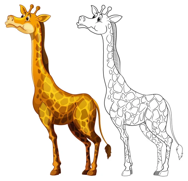 Caniches dessin animal pour girafe — Image vectorielle