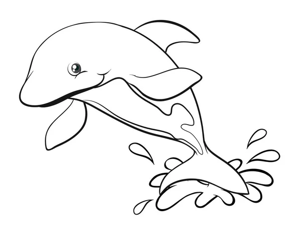 Doodles stesura animale per delfino — Vettoriale Stock