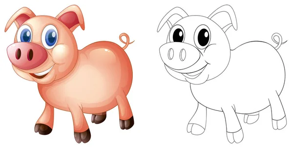 Doodles desenho animal para porco —  Vetores de Stock