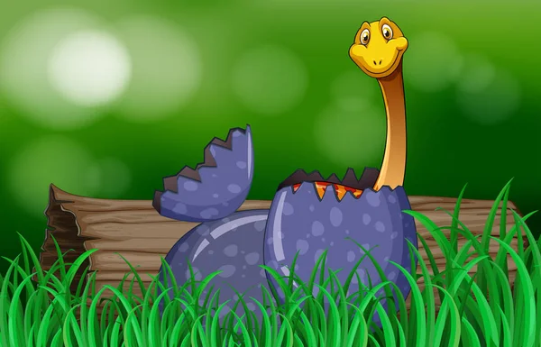 公園内の恐竜孵化卵 — ストックベクタ