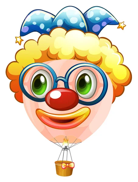 Ballon Hotair avec visage de bouffon — Image vectorielle
