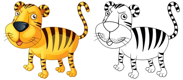Doodle animal para tigre —  Vetores de Stock