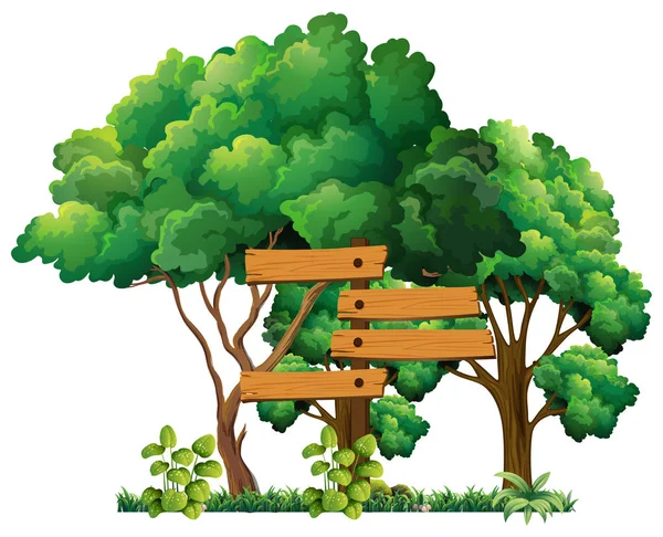 Sinal de madeira no jardim —  Vetores de Stock