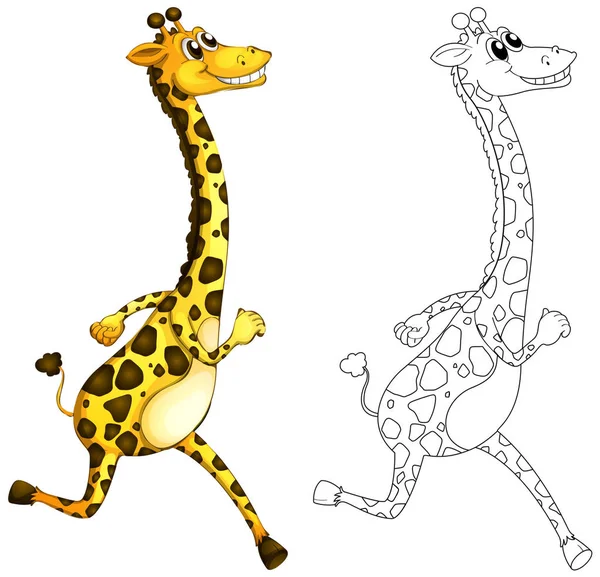 Doodle djur för giraff — Stock vektor