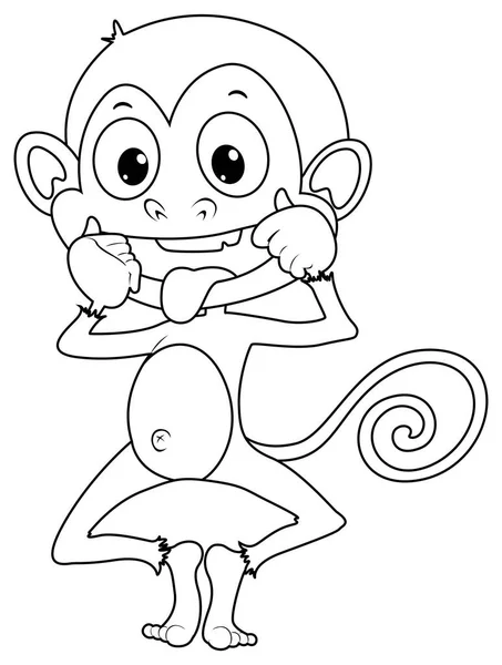 Doodles σύνταξη ζώο χαριτωμένο μαϊμού — Διανυσματικό Αρχείο