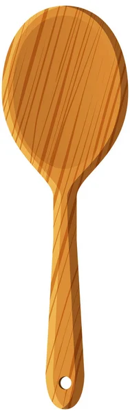Cucchiaio di legno su sfondo bianco — Vettoriale Stock
