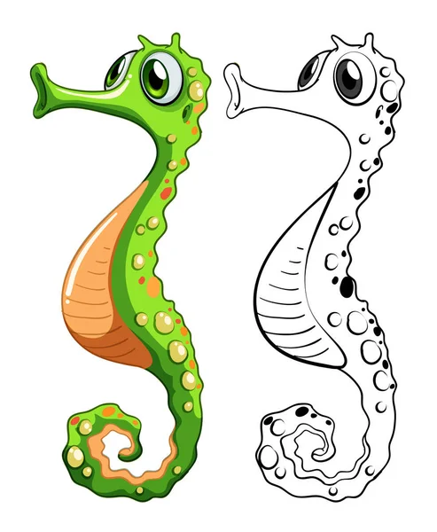 Animal outline for seahorse — Stock Vector
