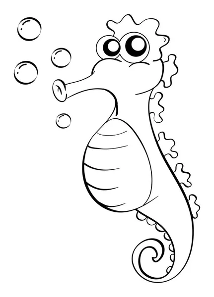 Doodles drafting animal for seahorse — Stock Vector
