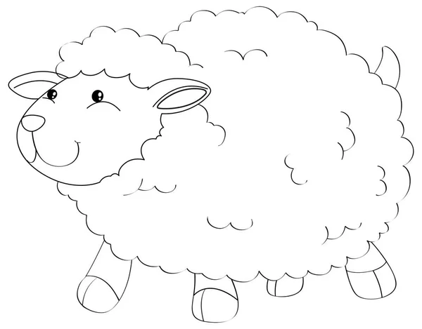 Contour animal pour les moutons mignons — Image vectorielle