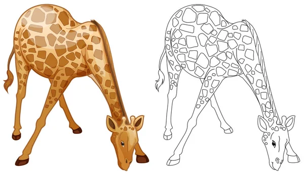 Doodles stesura animale per giraffa selvatica — Vettoriale Stock