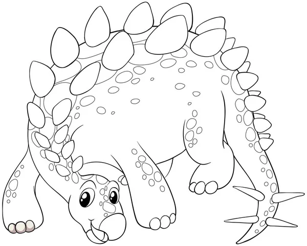 Doodles desenho animal para dinossauro bonito —  Vetores de Stock
