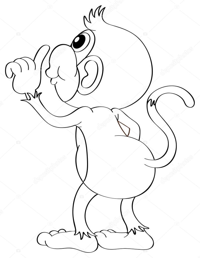 Animal outline for back of monkey
