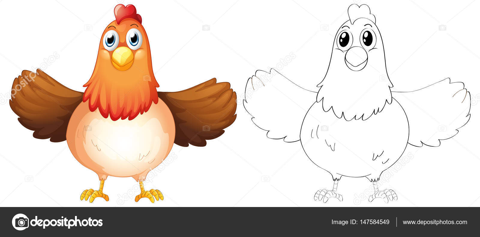 母鸡的动物纲要 图库矢量图像 C Interactimages