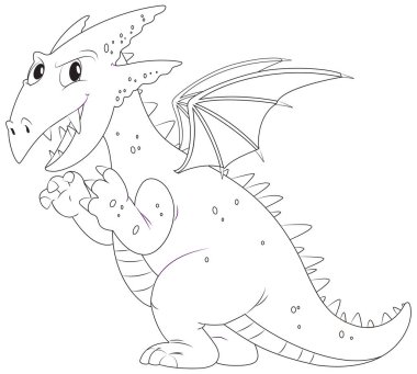 Ejderha kanatlı için hayvan anahat