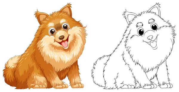 Doodles desenho animal para cão bonito — Vetor de Stock