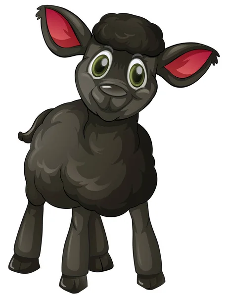 Black lamb with happy face — Stock Vector
