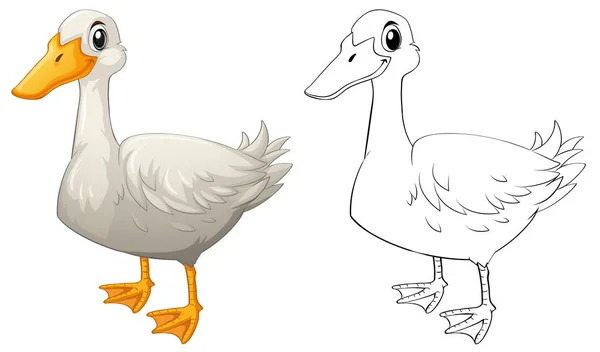 Esboço do doodle animal para pato —  Vetores de Stock