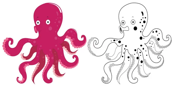 Doodles drafting animal for octopus — Stock Vector