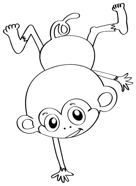 Kidolgozása a majom állat Doodles — Stock Vector
