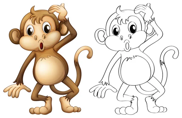 Doodles desenho animal para macaco — Vetor de Stock